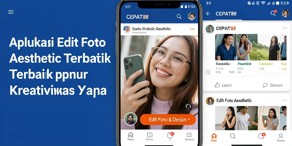 Antarmuka CEPAT88 yang mudah digunakan untuk edit foto aesthetic.
