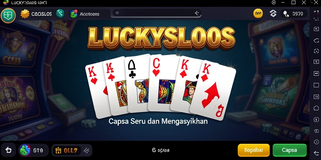 Tampilan antarmuka LUCKYSLOTS yang memukau dan fungsional untuk permainan Capsa.
