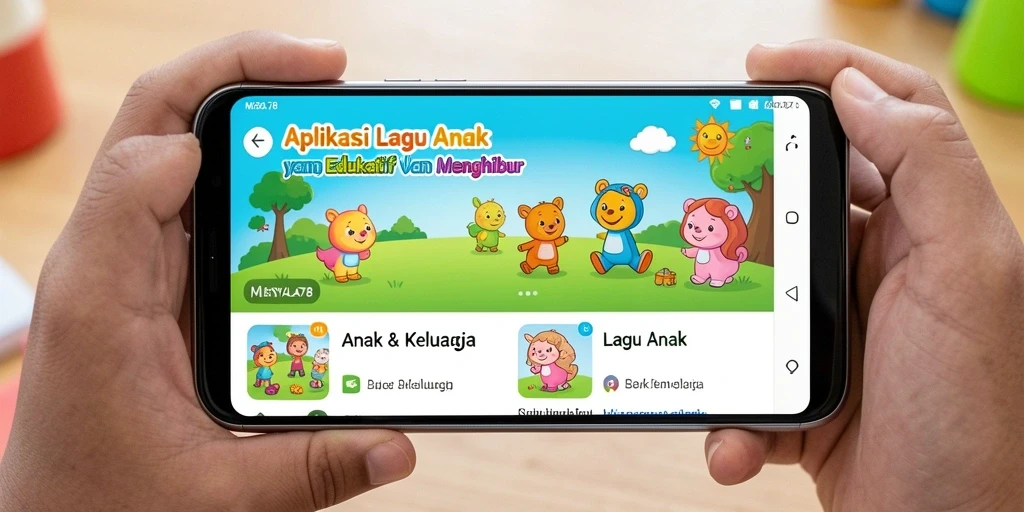 Antarmuka pengguna aplikasi MENYALA78 yang menarik untuk anak-anak.