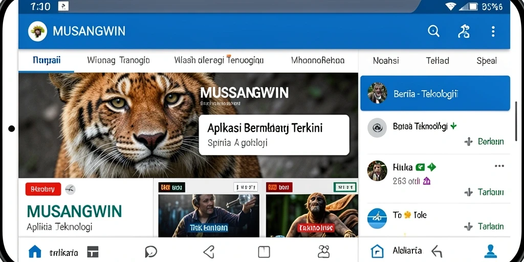 Tampilan antarmuka aplikasi MUSANGWIN yang modern dan menarik.
